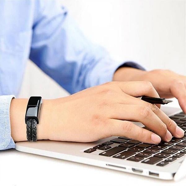 Buy Leather Mini USB Bracelet Cable - Stylish & Convenient Charging | Gadget Rockers